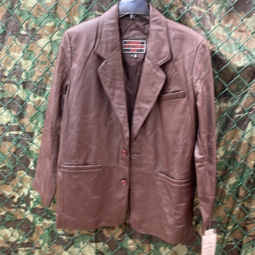 Genuine Leather Jacket 2 Button Sport Coat Bkazer New With Tags sizes S-2XL